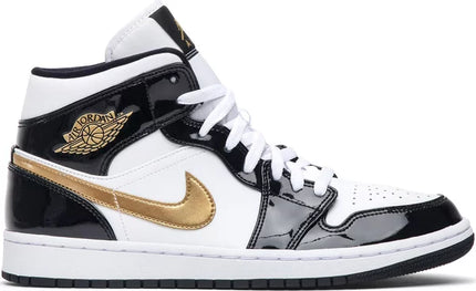 Air Jordan 1 Mid Patent Black Gold