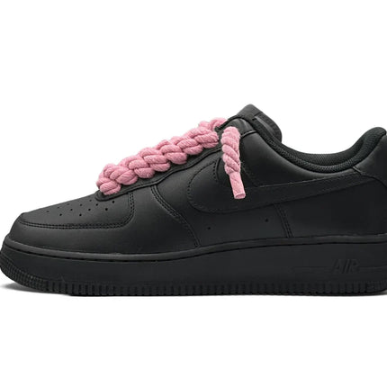 Nike Air Force 1 Low 07 Black Pink Rope Laces