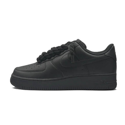 Nike Air Force 1 Low 07 Black Black Rope Laces